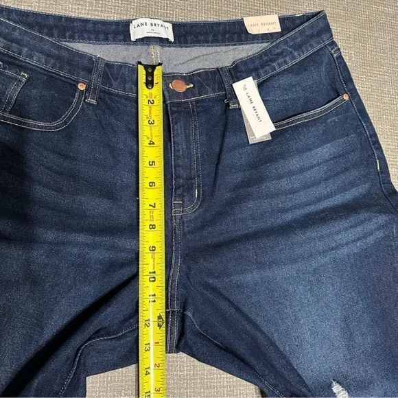 Lane Bryant Signature Fit Slim Straight Ankle Jeans Size 20 Mid-Rise Distressed - Picture 10 of 13
